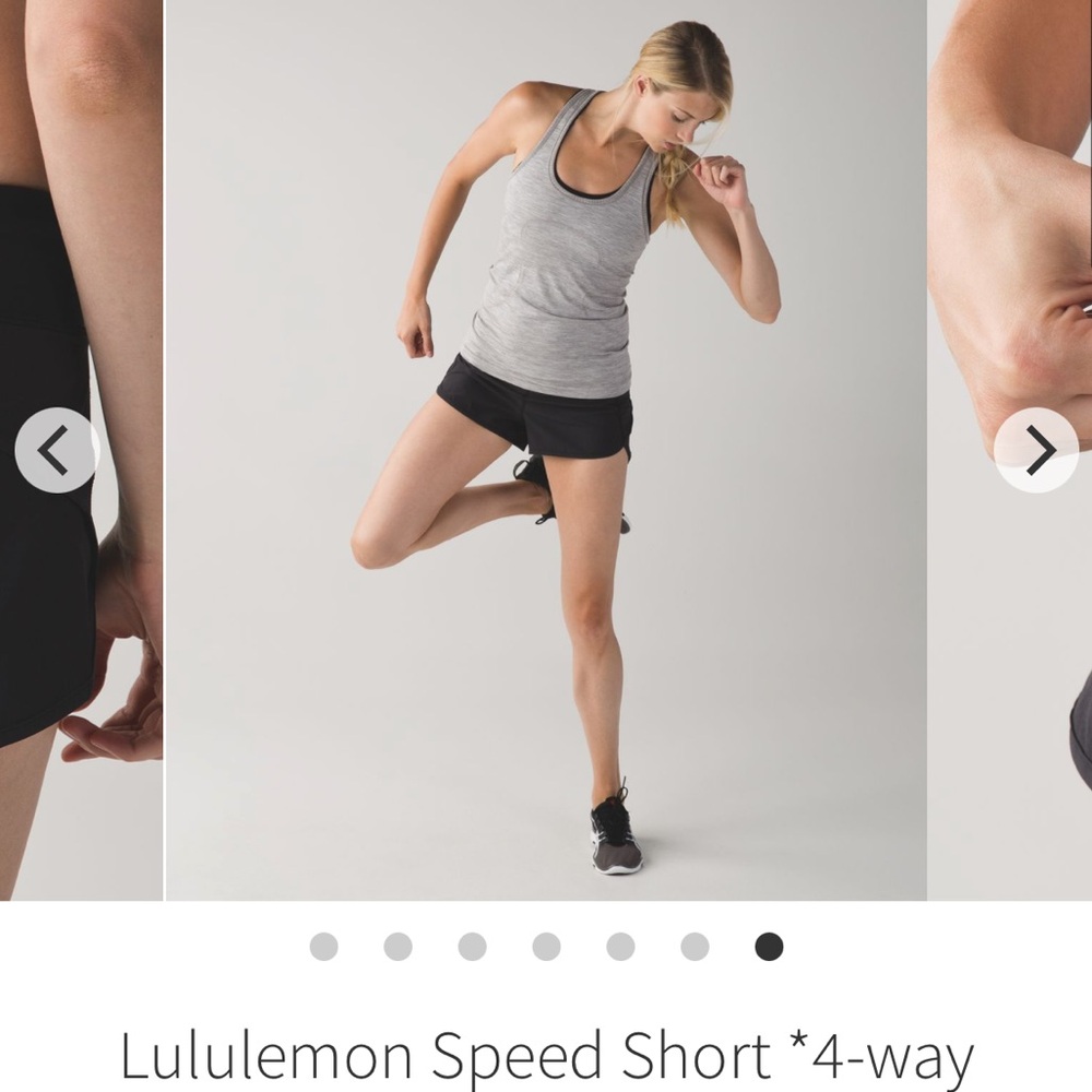 lululemon athletica Black Speed Shorts 2.5", size 8